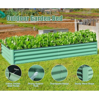Wavy Garden Beds Village Garden Beds Rectangular Garden Beds with Open Base and Support Rods for Backyard Patio Outdoor