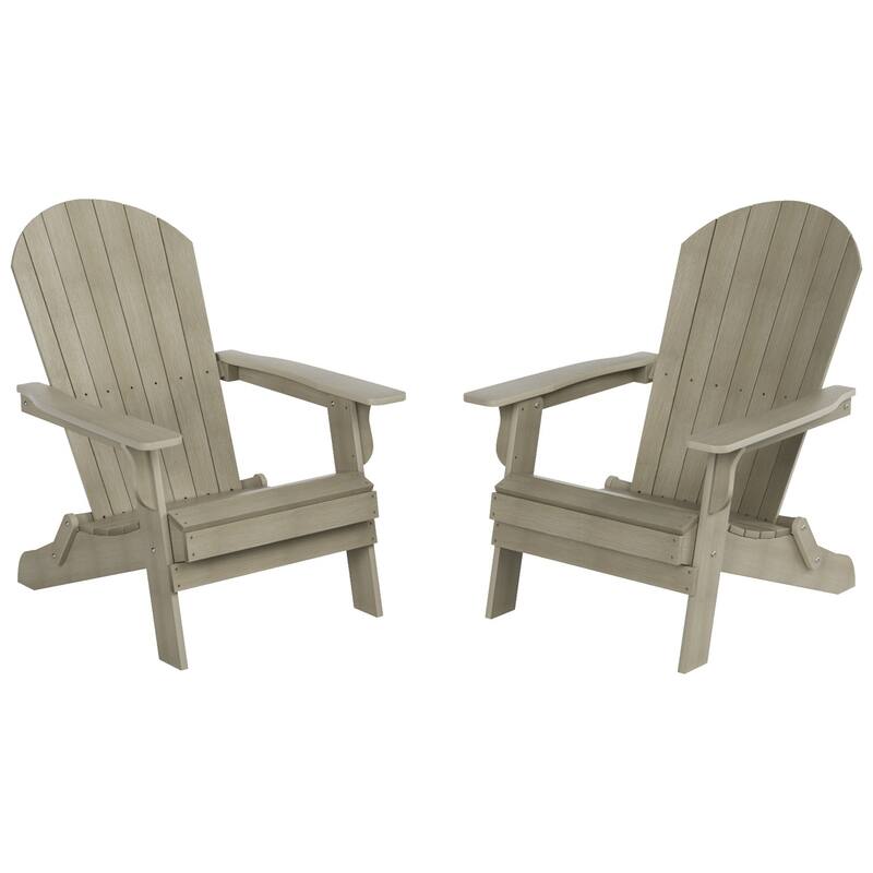 Vineyard HIPS Outdoor Folding Eco-Friendly All Weather Seashell Adirondack Chair (Set of 2)