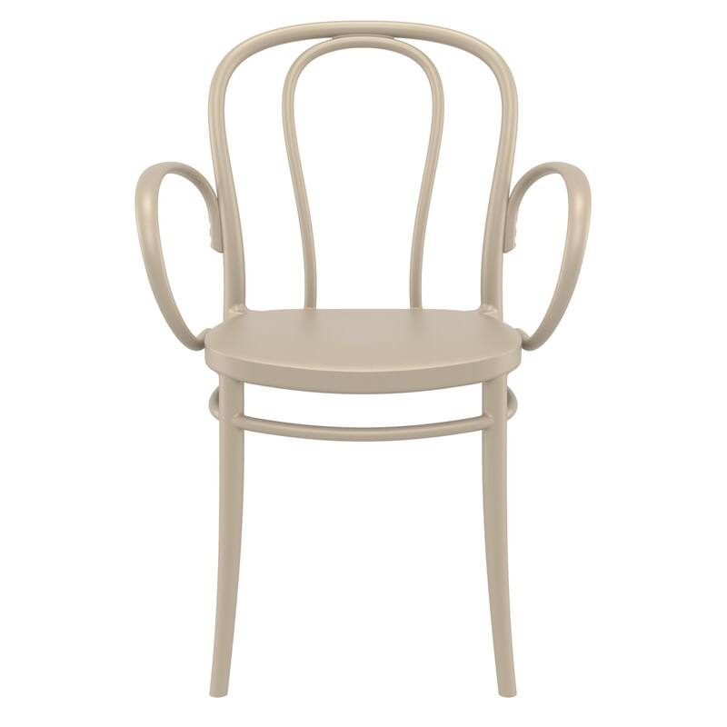 33.5" Taupe Brown Stackable Patio XL Dining Armchair