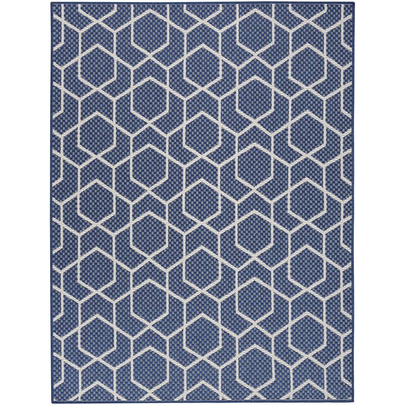Nourison Horizon Indoor/Outdoor Geometric Area Rug - 6' x 9' - Navy