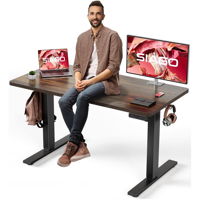SIAGO 48 x 24 Inch Computer Desk Height Adjustable Electric Sit Stand Up Desk