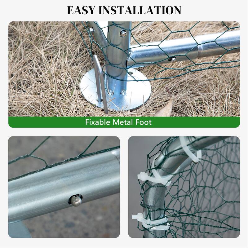 Large 6.5 x 10 ft Metal Chicken Coop, Waterproof Cage for Backyard