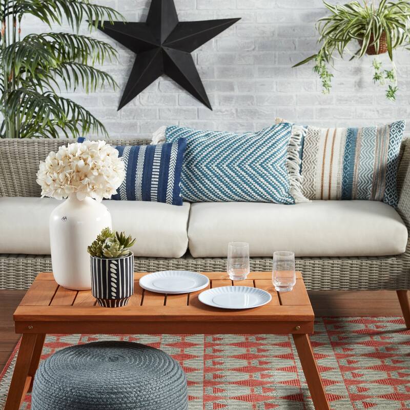 Austar Chevron Indoor/ Outdoor Lumbar Pillow