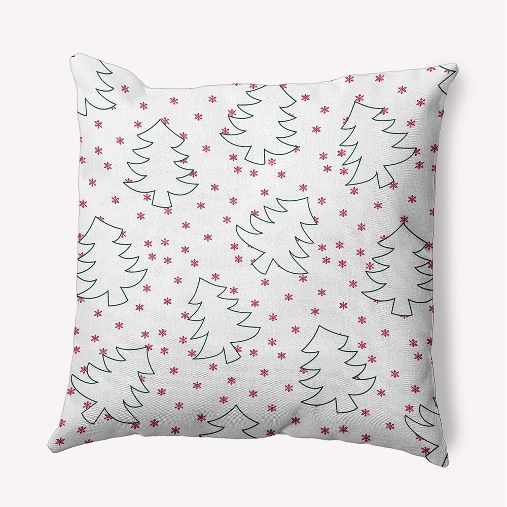 Christmas Tree Outlines Indoor/Outdoor Throw Pillow