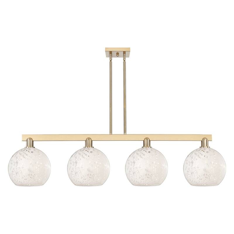 Innovations Lighting Endless Possibilities Arcadia - White Mouchette - 4 Light 53" Stem Hung Island Light