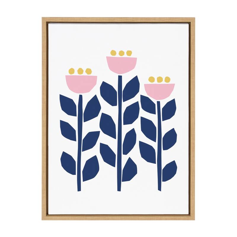Kate and Laurel Sylvie Flowers Framed Canvas by Myriam Van Neste