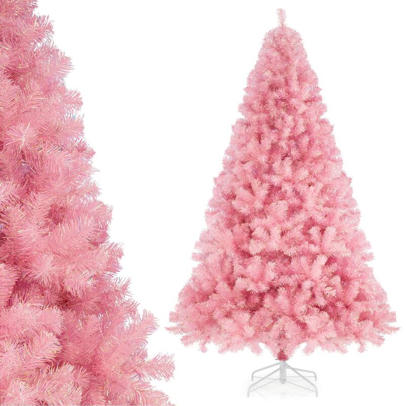 Costway 6.5 FT/7.5 FT Artificial Xmas Tree with 250/550 White LED - See Details