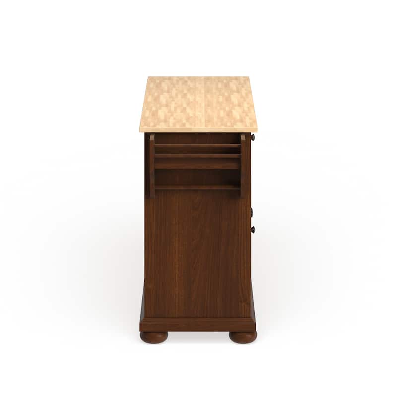 Crosley Alexandria Wood Top Full Size Kitchen Island/Cart in Classic Cherry Finish - 18"d x 51.5"w x 34"h