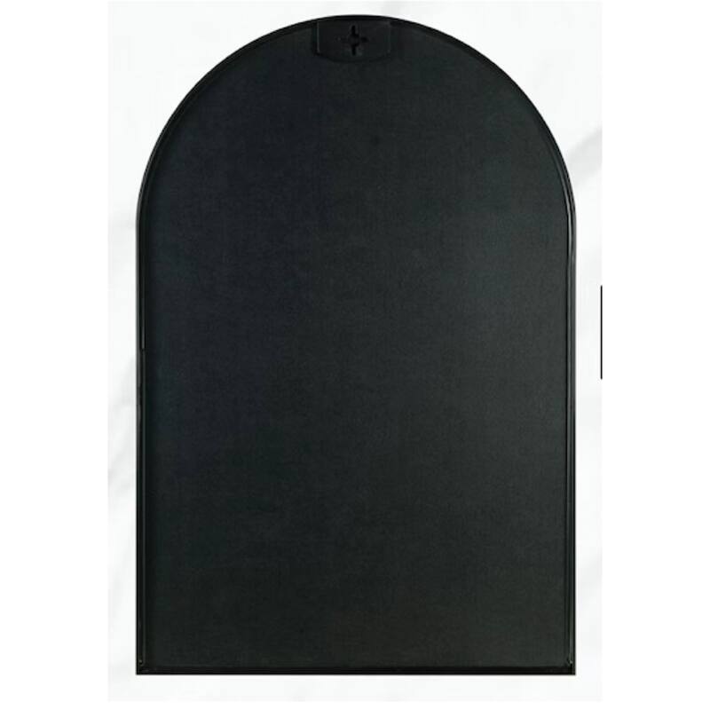 20"x30" Metal Framed Arched Mirror with Shatterproof Film and Hooks