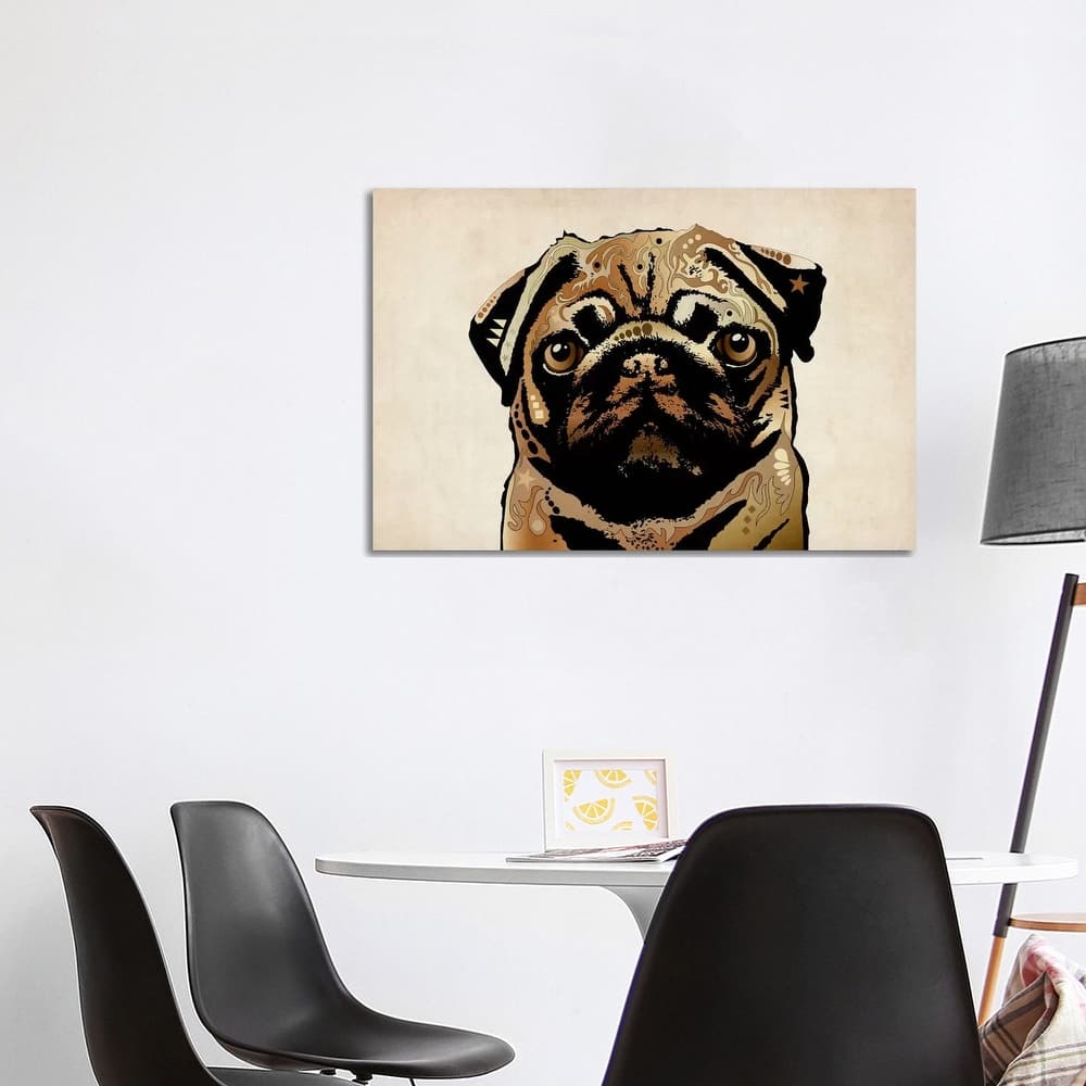iCanvas "Pug Dog" by Michael Tompsett Canvas Print