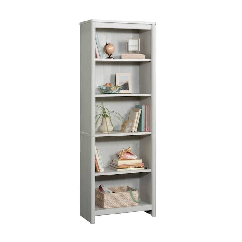 Engineered Wood Vintage 5-Shelf Bookcase, White - 25.2"W x 13.23"D x 69.92"H