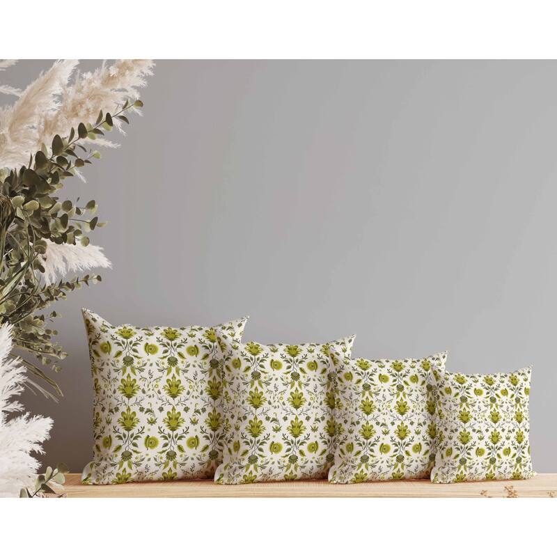 Breezy Botanicals Indoor/Outdoor Reversible Throw Pillow Green
