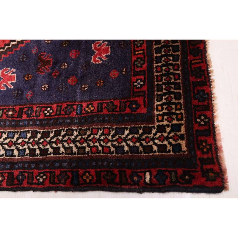 ECARPETGALLERY Hand-knotted Melis Dark Navy Wool Rug - 5'3 x 7'2