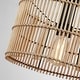 preview thumbnail 9 of 9, True Fine Eclectic Natural Rattan and Bamboo Semi Flush Mount Ceiling Light with Black Hardware - 11.8"W