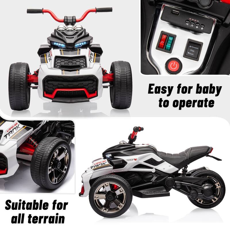 3 Wheeler Electric Vehicle 12v Kids Ride on ATV Car for Kids 3-8 Best Gift