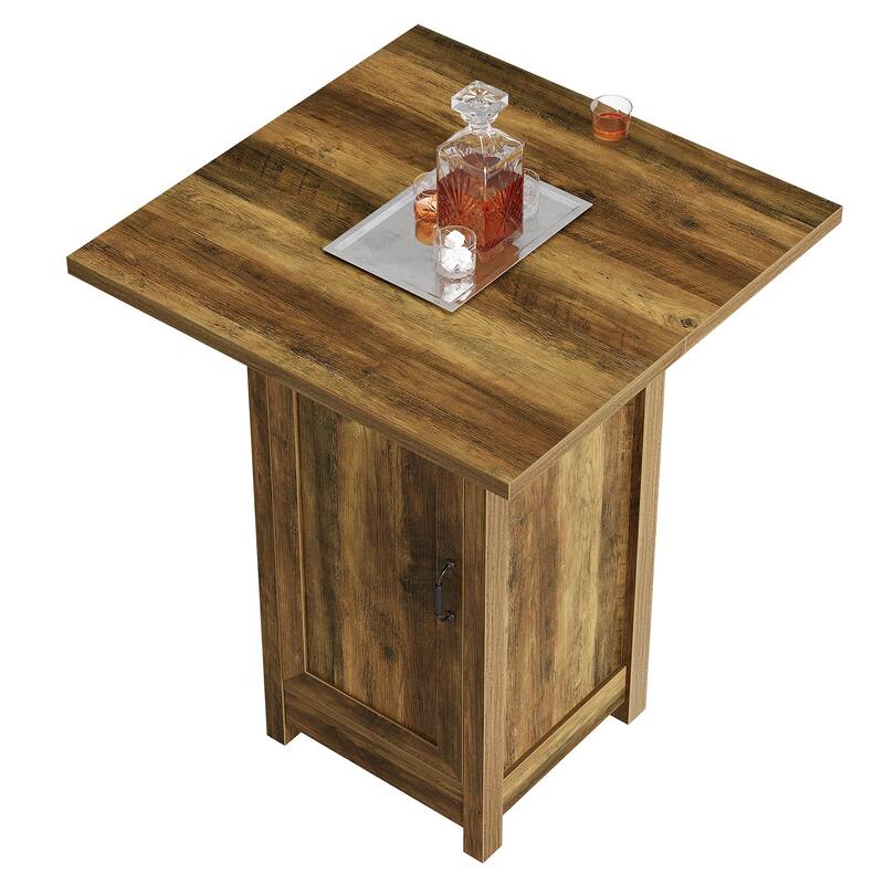 Bar Table with Closed Cabinet Door, 31.5-Inch Cocktail Pub Table