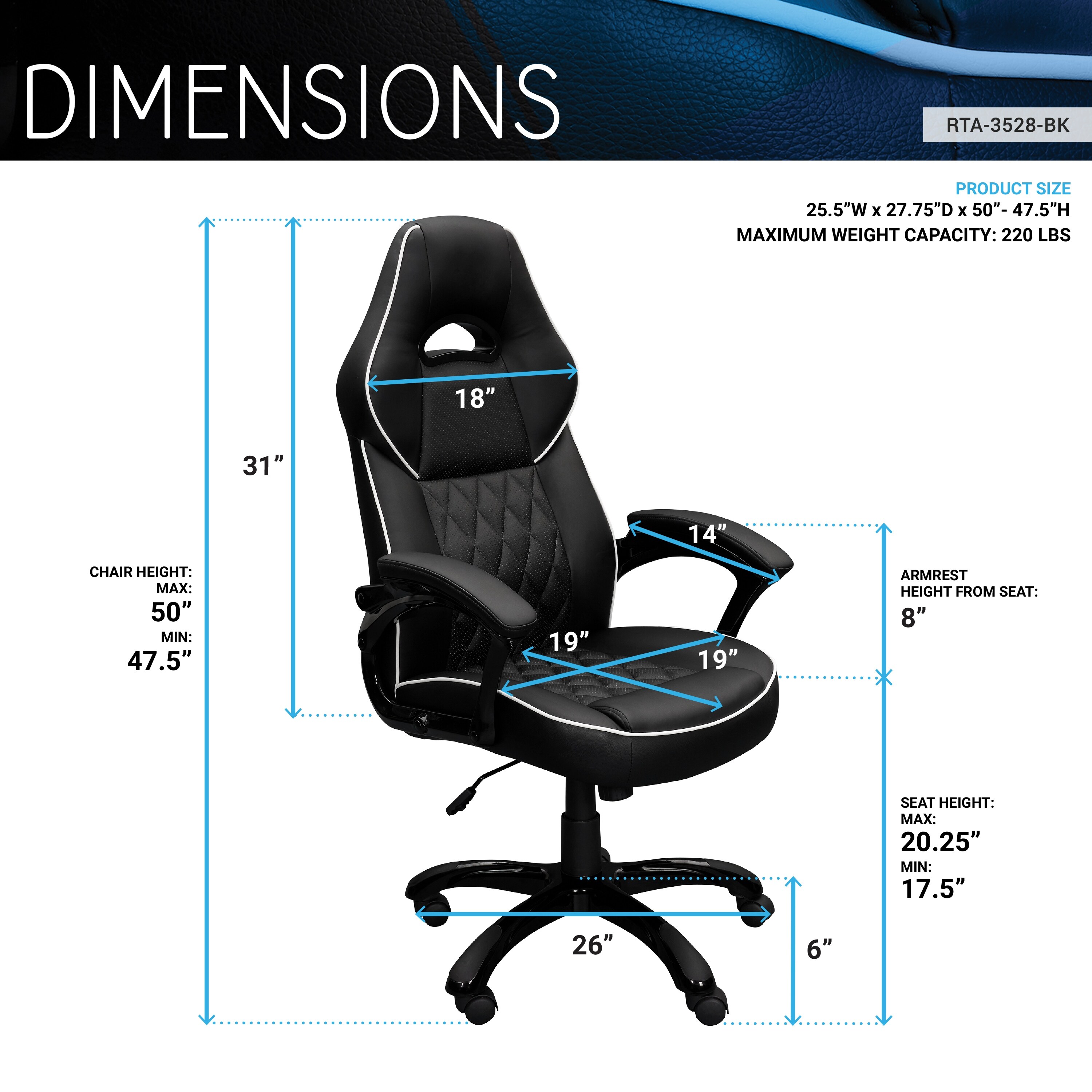 High Back Sport Office Chair with Tilt and Hight Adjustment