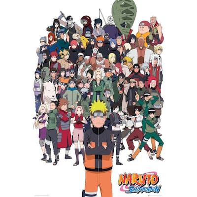 Naruto - Group (White) Art Poster - 24 x 36 Inch