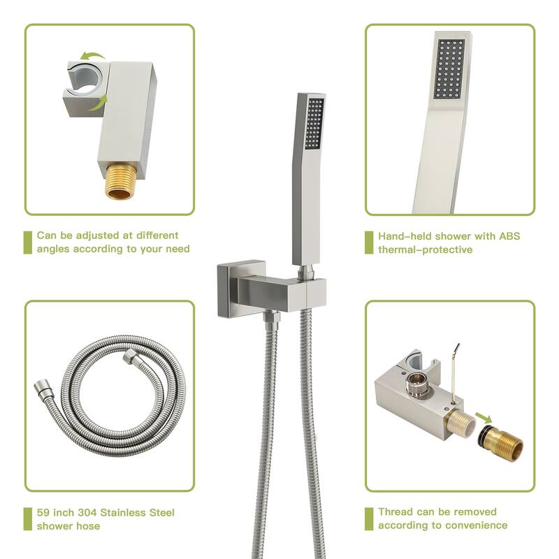 Topcraft 10-inch Ceiling Mount Square Shower System with Rough-in Valve - 10*10