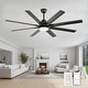 preview thumbnail 53 of 70, 52/66/72/84 Inch Smart Ceiling Fan with Light ,Wall Switch, APP Control,Dimmable LED,8 Blades 66 Inch Diameter - Black