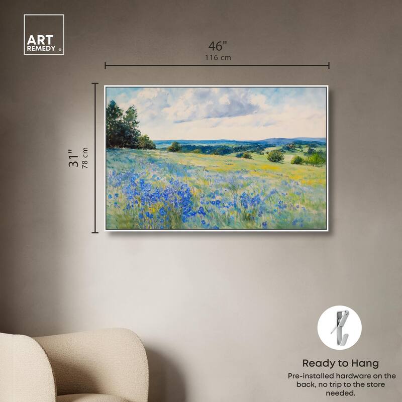 Sky Over Blue Fields Canvas by Art Remedy
