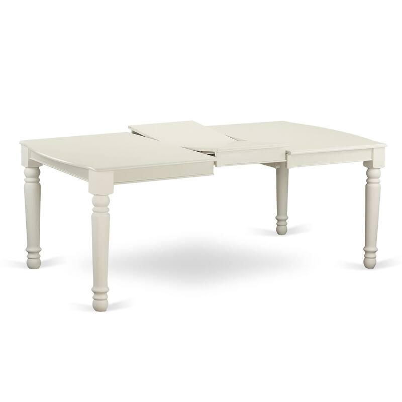East West Furniture Dining Set Includes a Rectangle Kitchen Table and Upholstered Chairs, Linen White (Pieces Options)