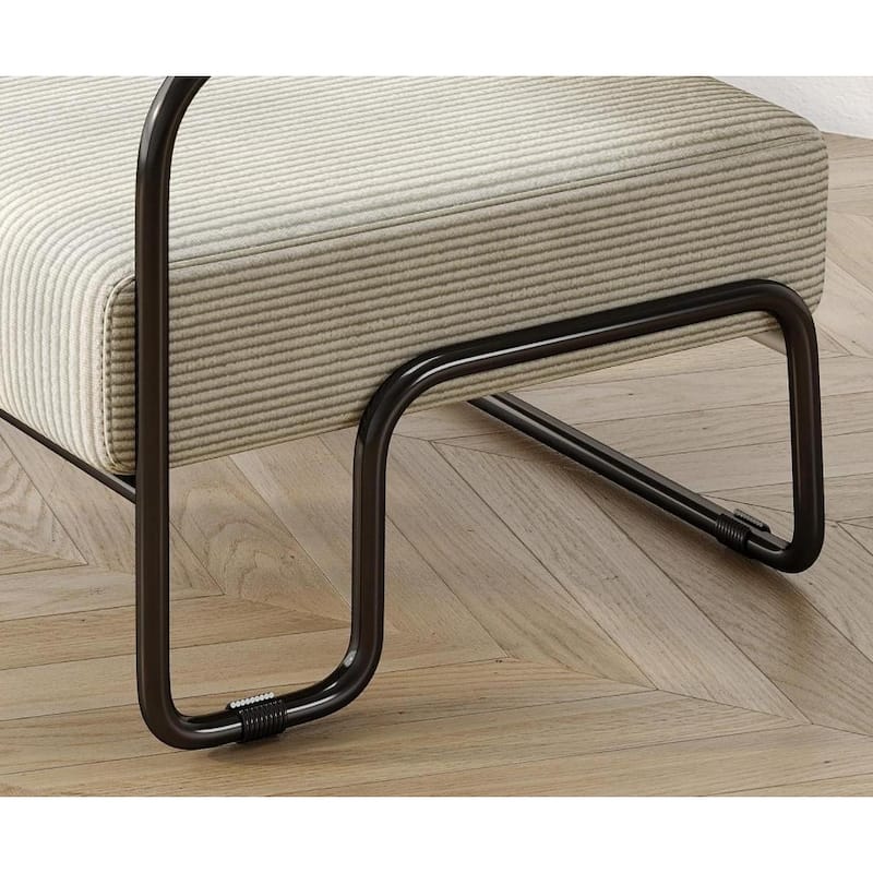 Living Room Iron Accent Chair,Corduroy Upholstered Arm Chair