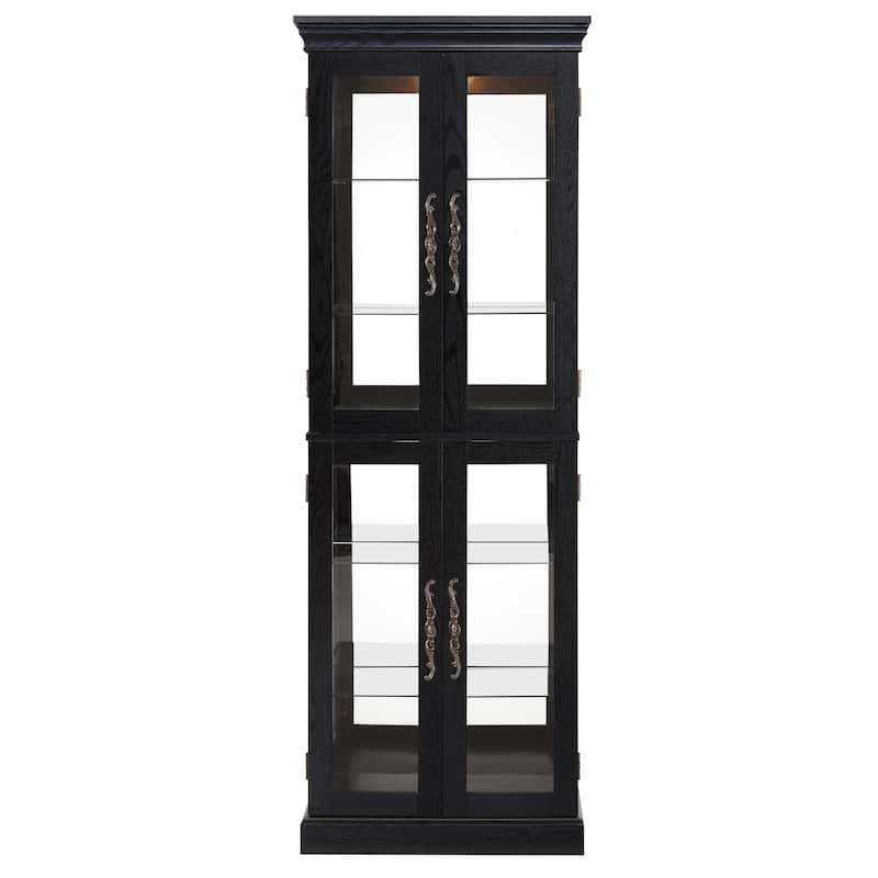 GDF Studio - Tall Curio Cabinet with Adjustable Shelves and 6-Tier Display