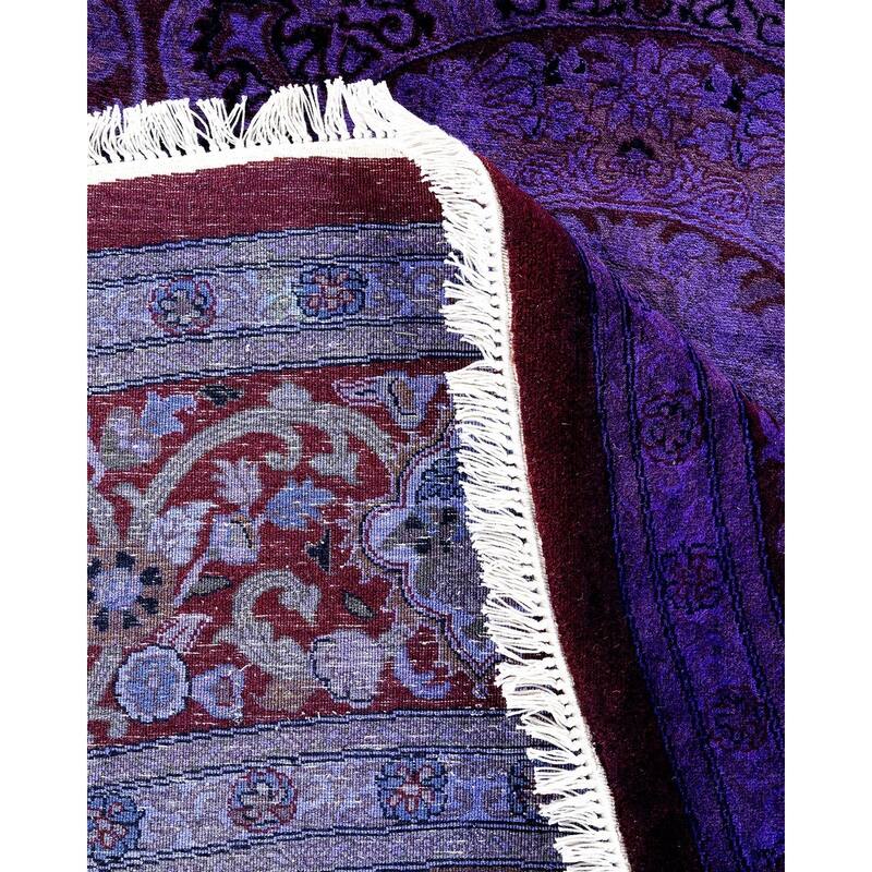 Fine Vibrance, One-of-a-Kind Handmade Area Rug - Purple, 8' 1" x 8' 1" - 8' 1" x 8' 1"