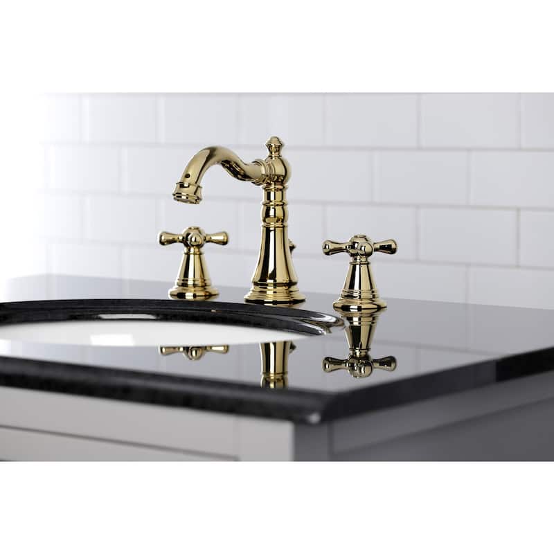 Kingston Brass American Classic 8 in. Widespread Bathroom Faucet - Polished Brass