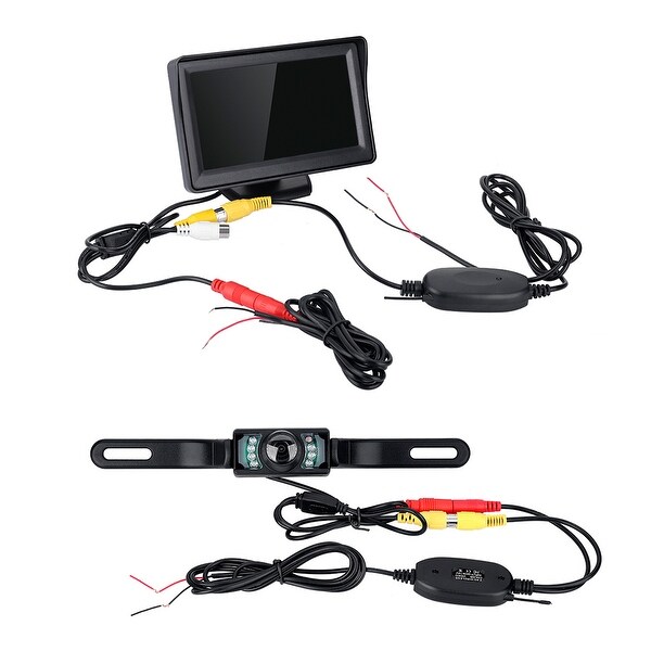 Wireless Car Backup Camera Parking Assist Kit Night Vision 4.3" TFT LCD Monitor 
