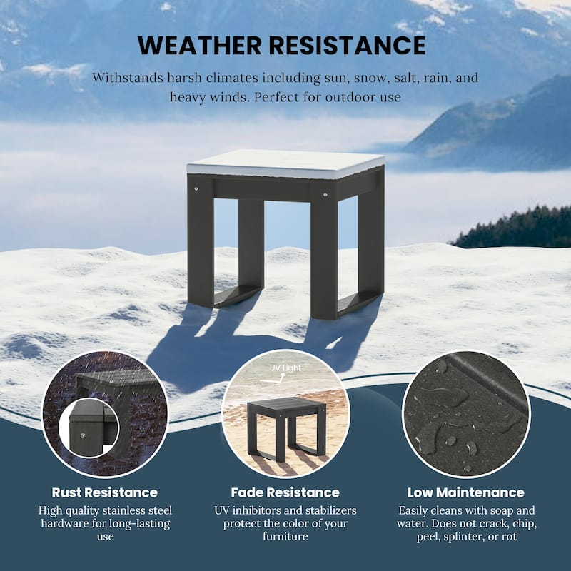 Polytrends Endless Outdoor Patio Poly Plastic End Table