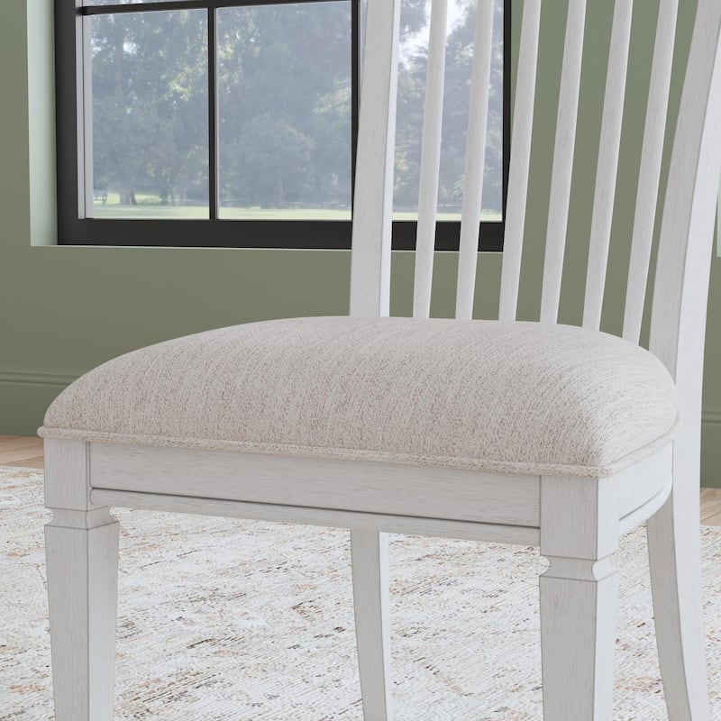 Melody White Wood Upholstered Dining Chair - 22" x 40" x 23"