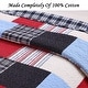 preview thumbnail 3 of 3, Thomas Firetruck Blue Red Plaid Patchwork Queen Quilt Bedding Set