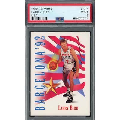 Larry Bird 1991 Skybox USA Basketball Team Card #531 Graded PSA 9 - 8'6" x 11'6"