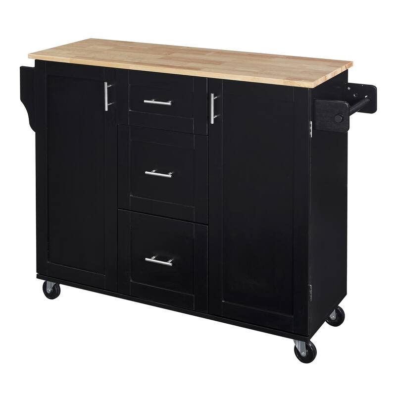 Rolling Kitchen Island with Storage by Harper&Bright Designs