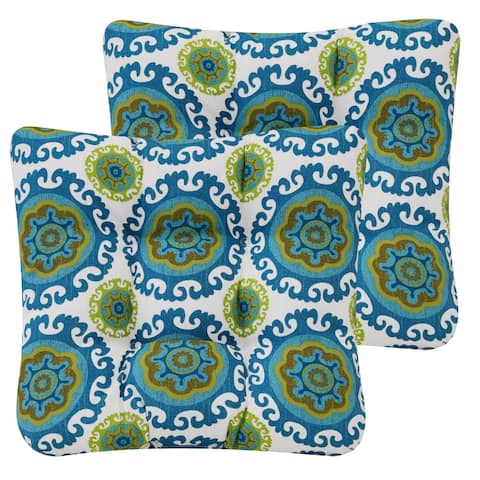 Aoodor Patio Chair Cushion Fabric Slipcover Foam 19.5" x 19.5" - Flower Pattern Set of 2 - N/A