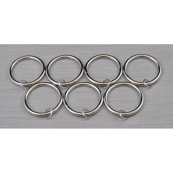 Set of 4 Metal Curtain Eyelet Rings 2-1/2 Inch Inner Diameter - Brush Steel