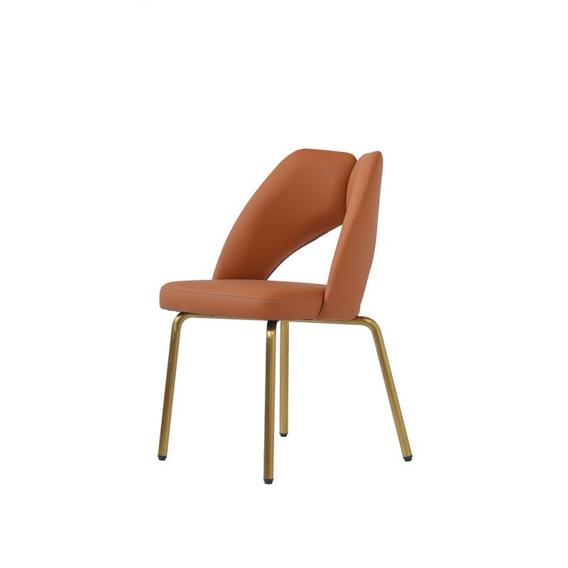 PU Leather Upholstered Dining Chairs with Metal Legs Set of 2 - 18.9"W x 21.2"W x 31.5"H