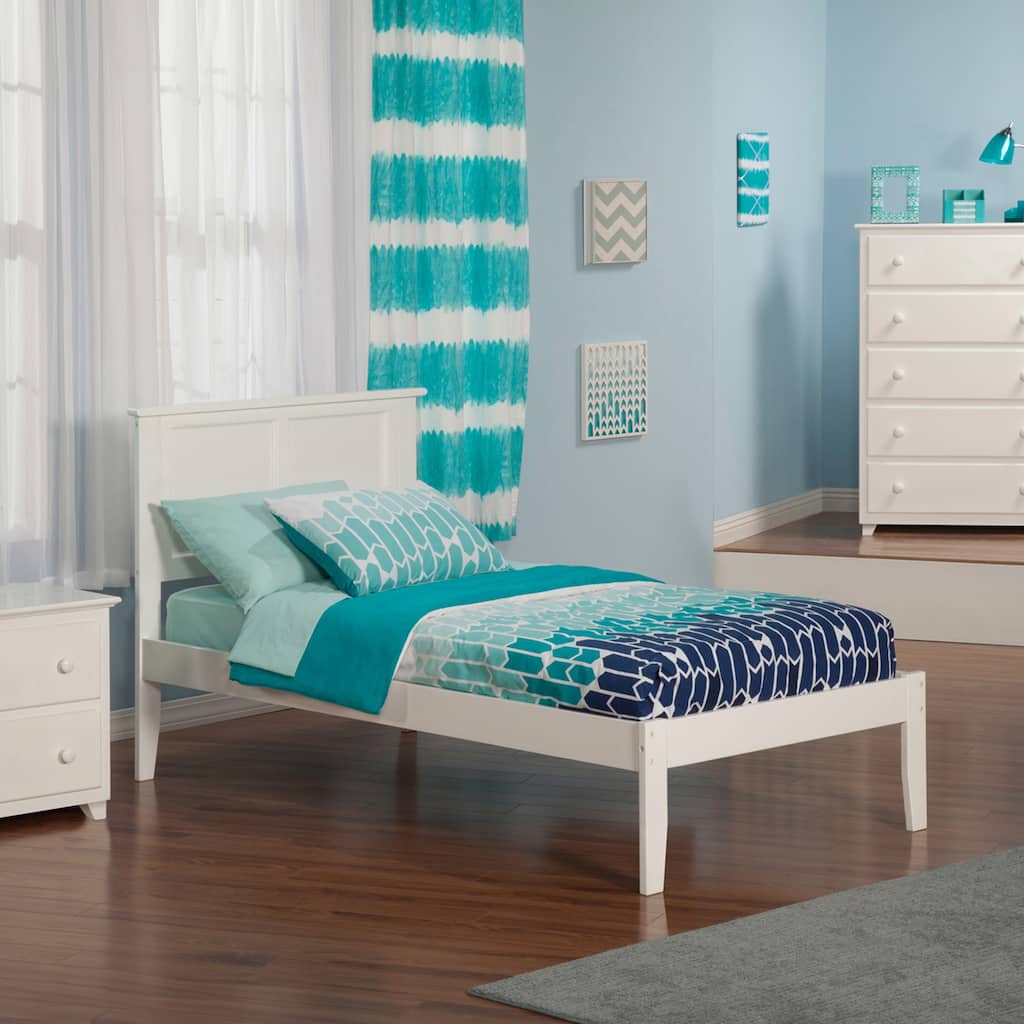 AFI Madison Twin XL Platform Bed with Charging Station in White