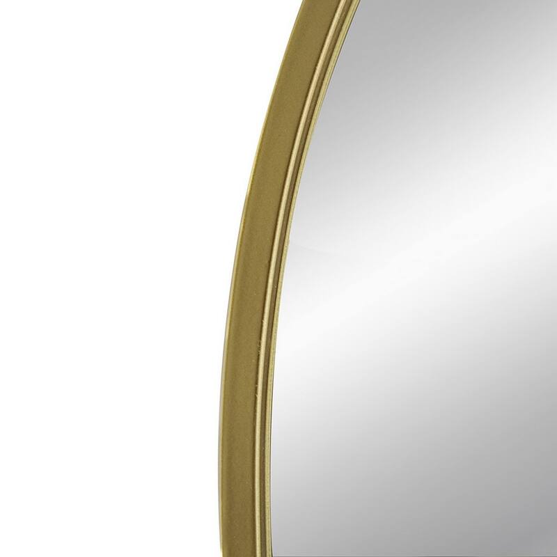 Cod 36 Inch Wall Mounted Mirror, Wide Arched Design Gold Metal Frame