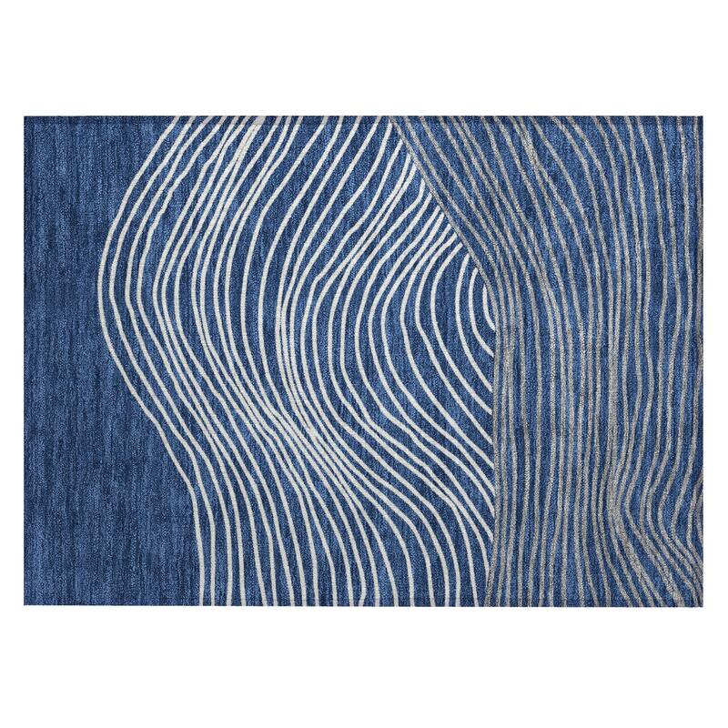 Machine Washable Indoor/ Outdoor Modern Arches Chantille Rug