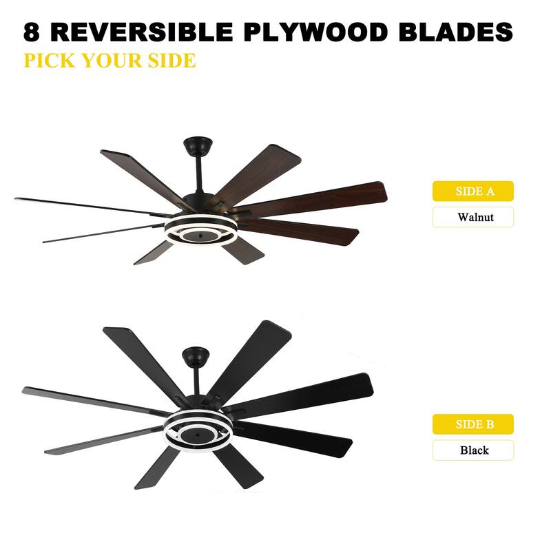 20"/24"/72" Oaks Aura Cotti Low Profile Dimmable Smart Ceiling Fan with Lights 6-Speed Flush Mount Modern Remote