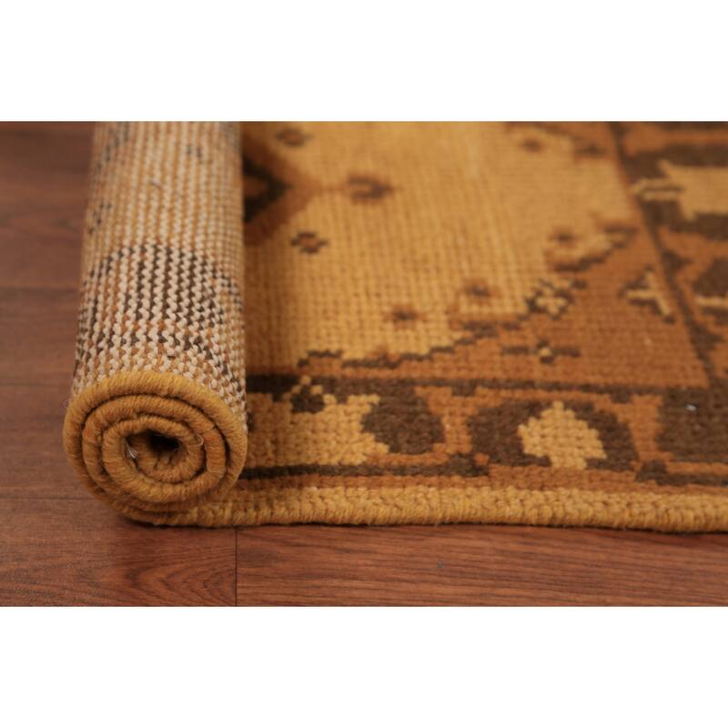 Yellow Moroccan Oriental Foyer Rug Hand-Knotted Wool Carpet - 2'0"x 3'0"