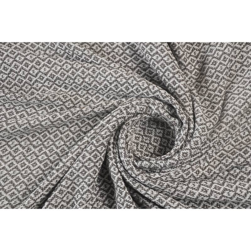 Sevita Gray and Ivory Diamonds Fringe Standard Size Throw Blanket