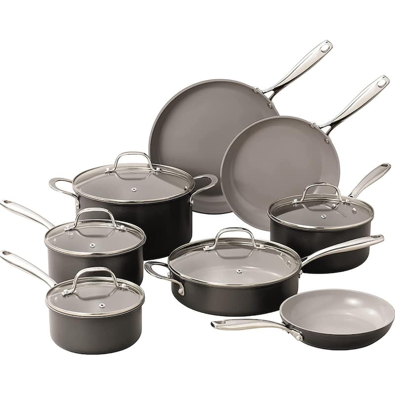 Granitestone Pro Hard Anodized 13 Piece Grey Nonstick Cookware Set