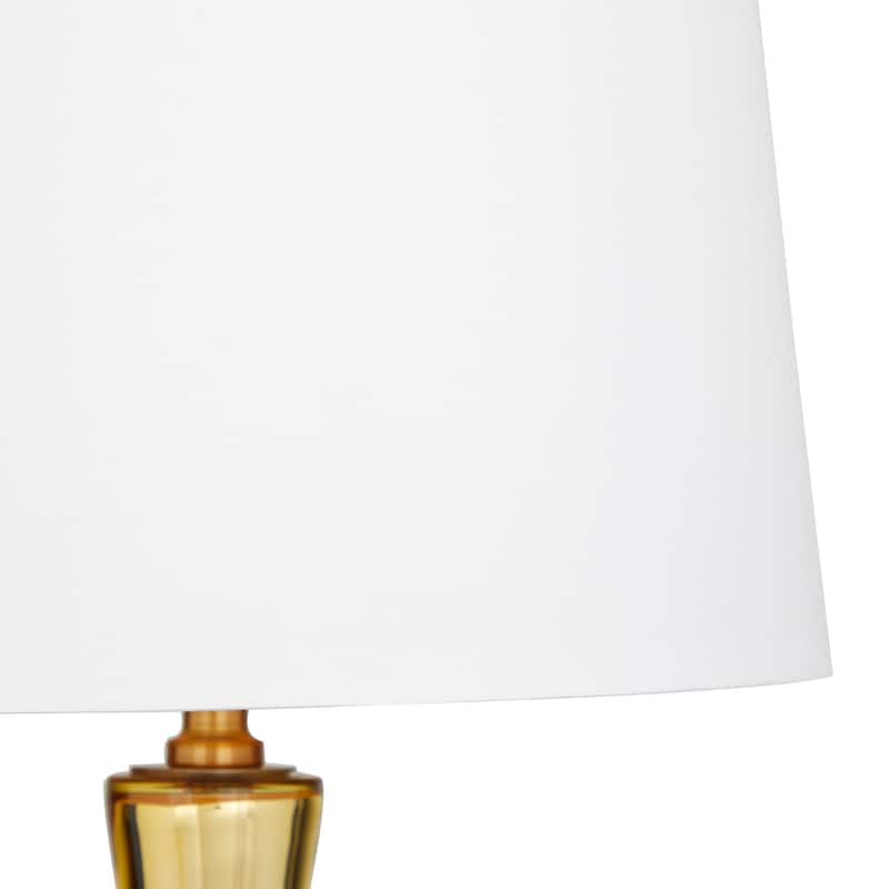 Gold Glass Table Lamp with Drum Shade