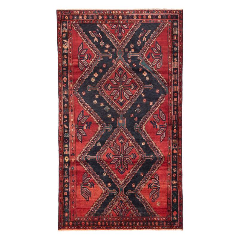 ECARPETGALLERY Hand-knotted Konya Anatolian Dark Navy, Red Wool Rug - 4'9 x 8'6