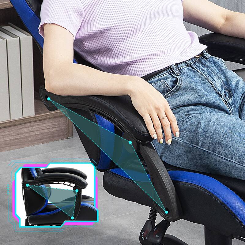AVAWING Gaming Chair PU Leather Office Chair with Footrest