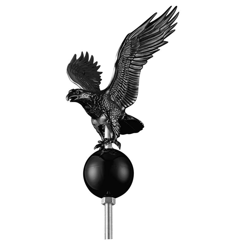 Flagpole Plastic Eagle Head Rust Free Material Easy to Assemble Black